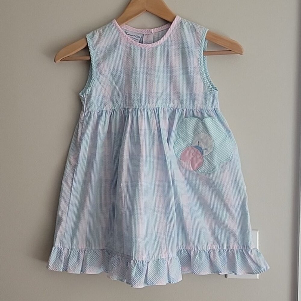EUC Vintage Girls Seersucker Dress + Shorts